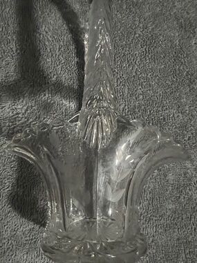 Vintage Duncan & Miller "Brides Basket" Clear Glass, Floral with Twisted Handle